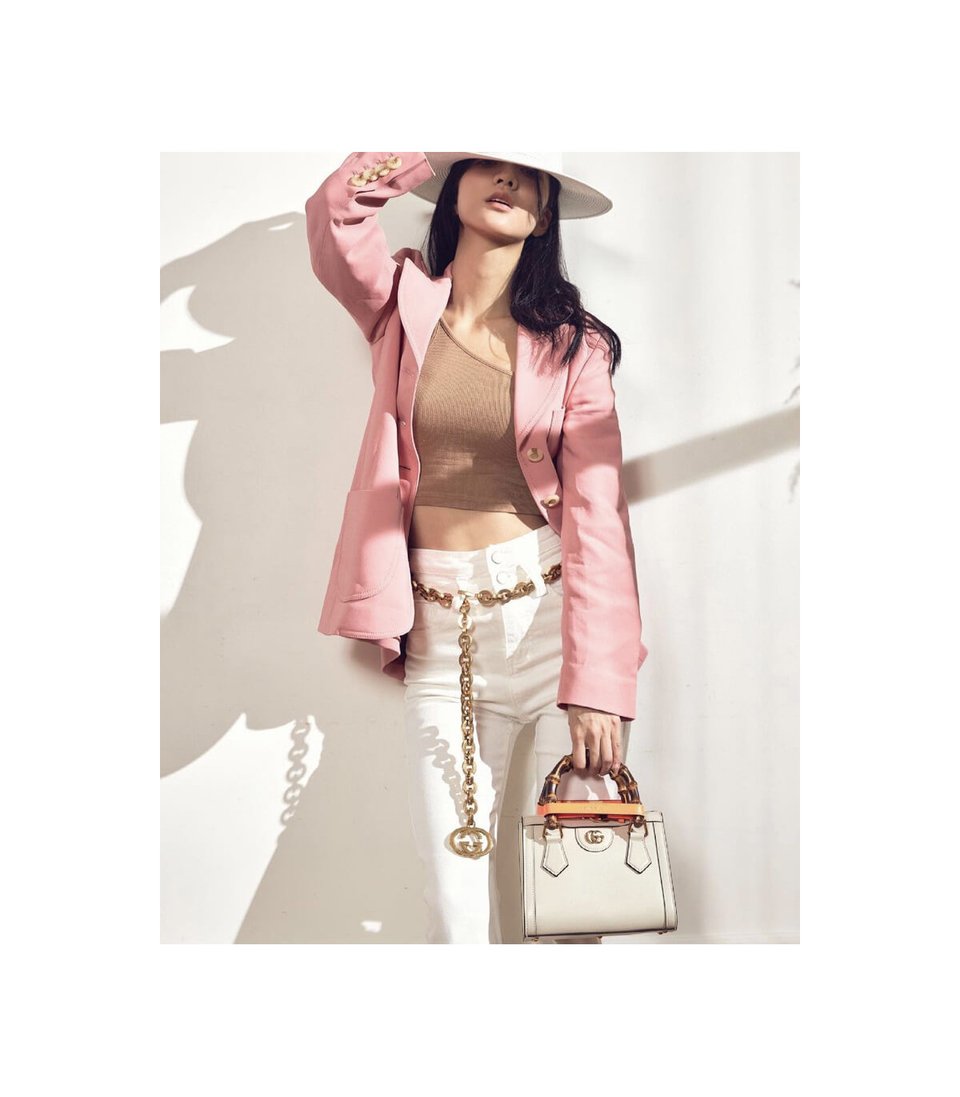 Gucci Diana Mini Tote Bag White view 9