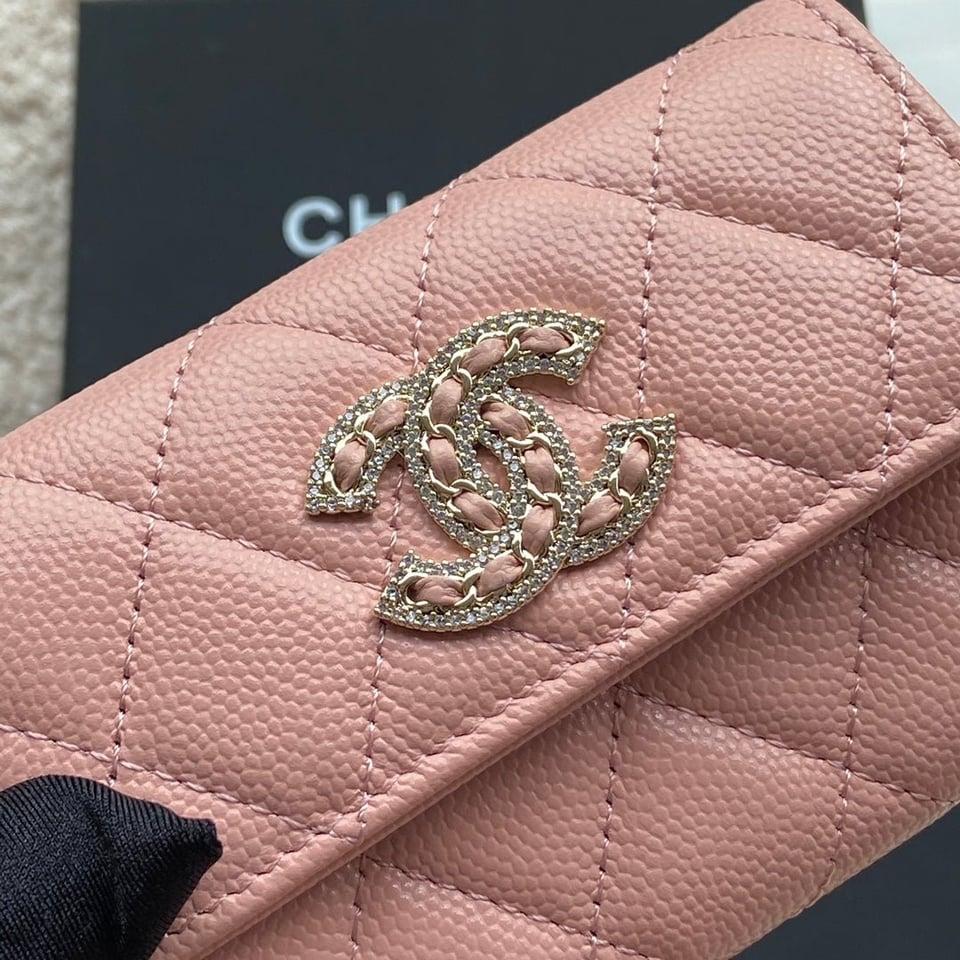 Chanel Small Wallet 11Cm Black Caviar Light Gold Leather Hardware view 8
