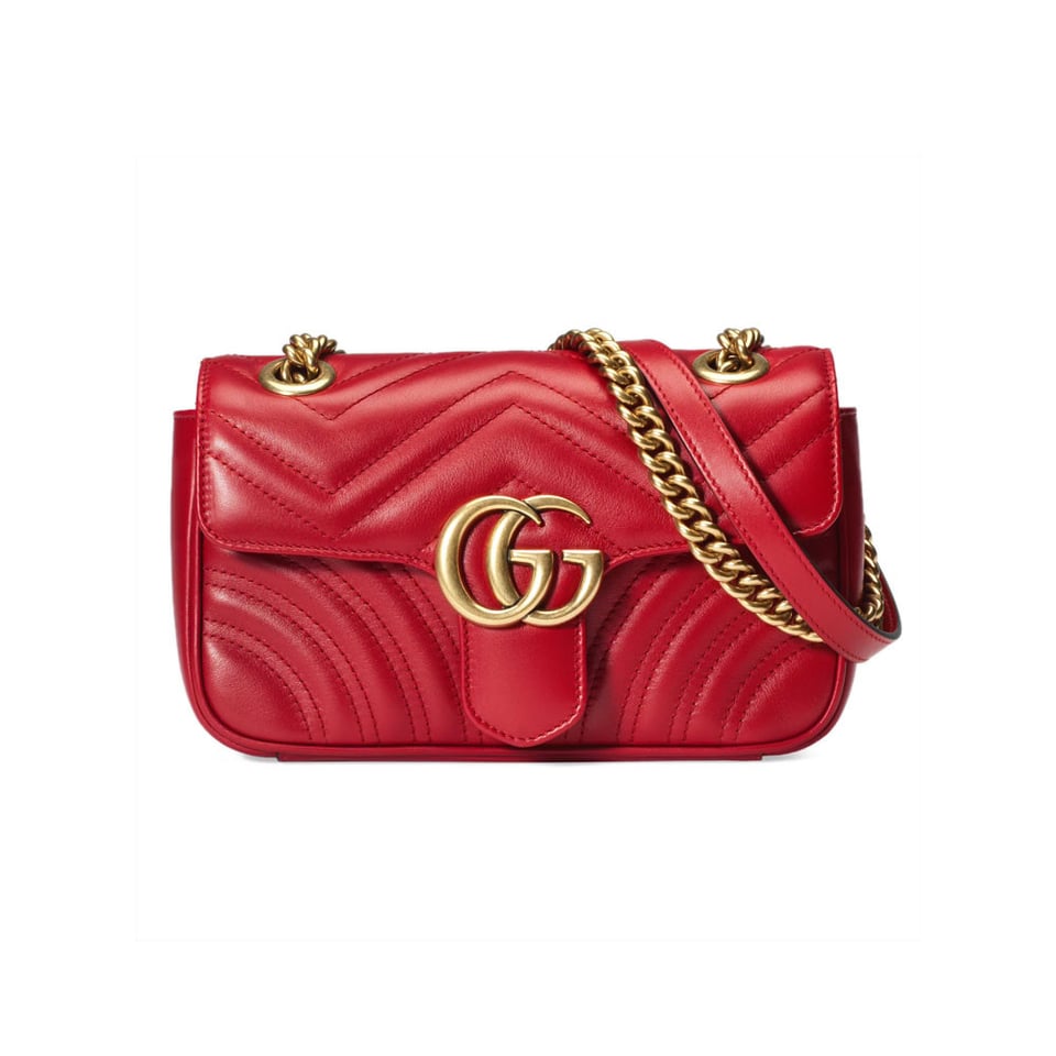 Gucci GG Marmont Matelasse Chevron Leather Mini Bag Red view 2