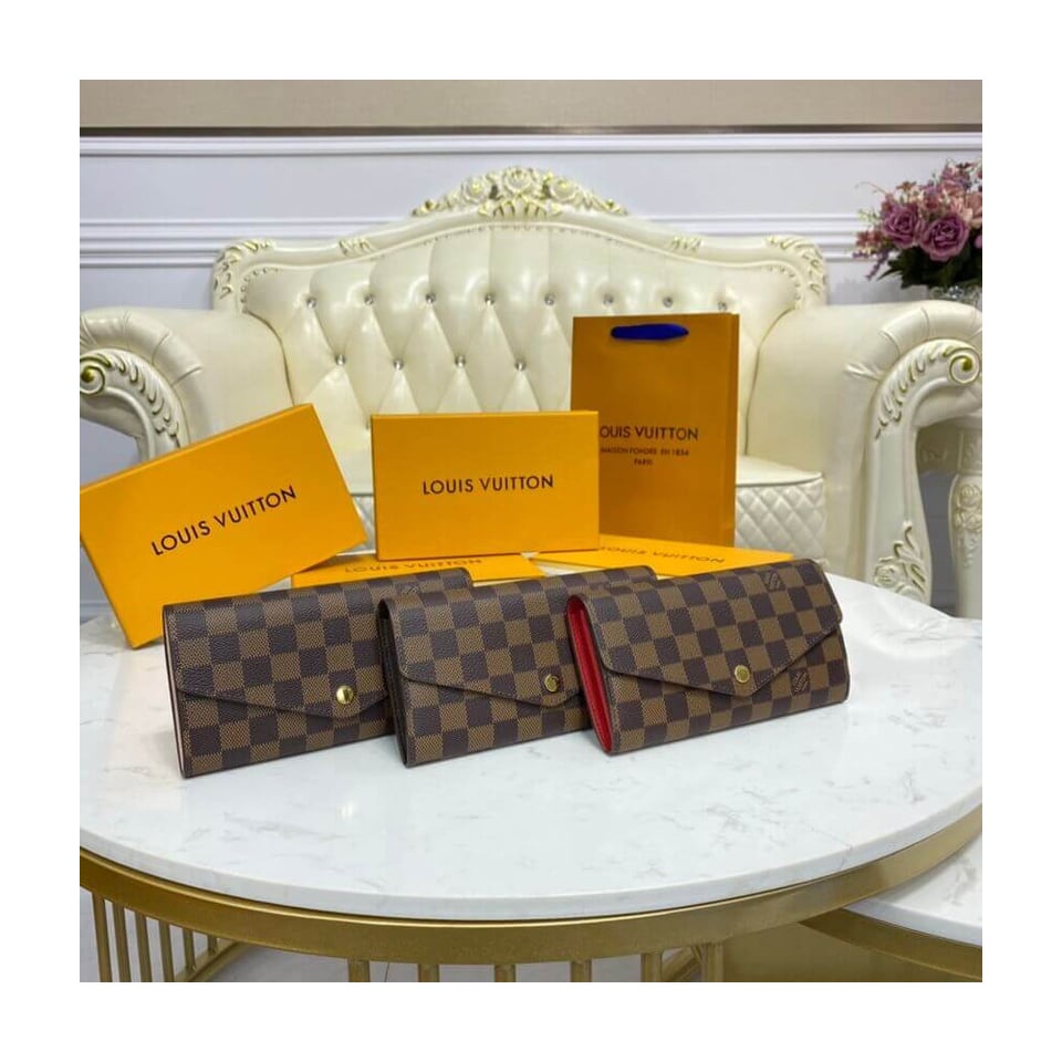 Louis Vuitton Damier Ebene Sarah Wallet Brown view 12