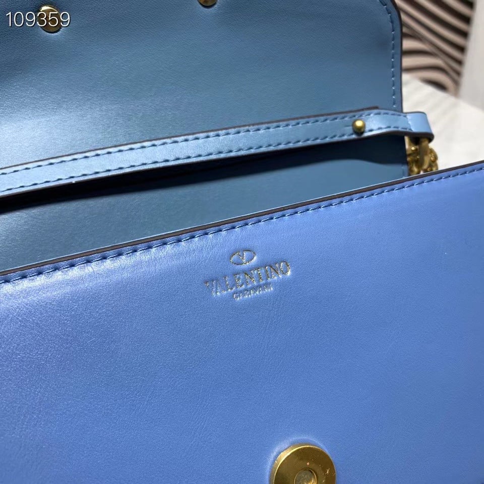 Valentino Locò Small Shoulder Bag In Calfskin Ultramarine Wb0K53Zxlq34 view 3