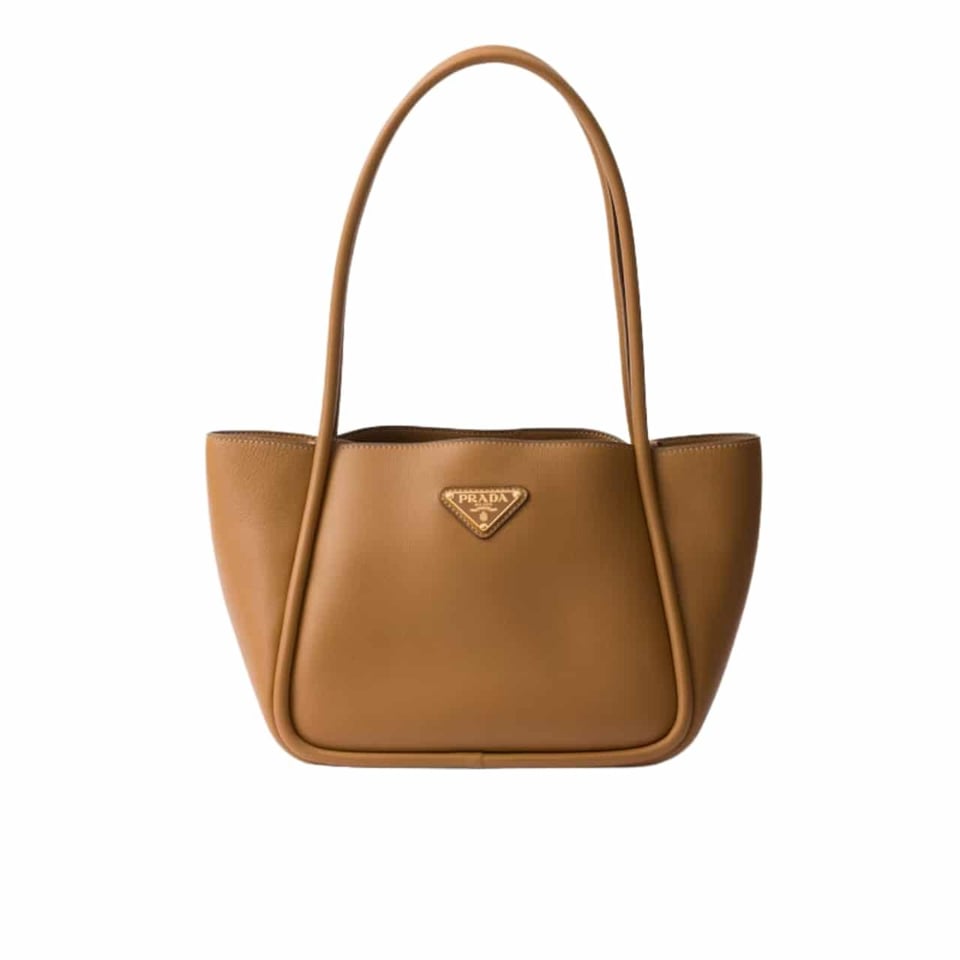 Prada Leather Mini Tote Bag Caramel 25Cm view 2