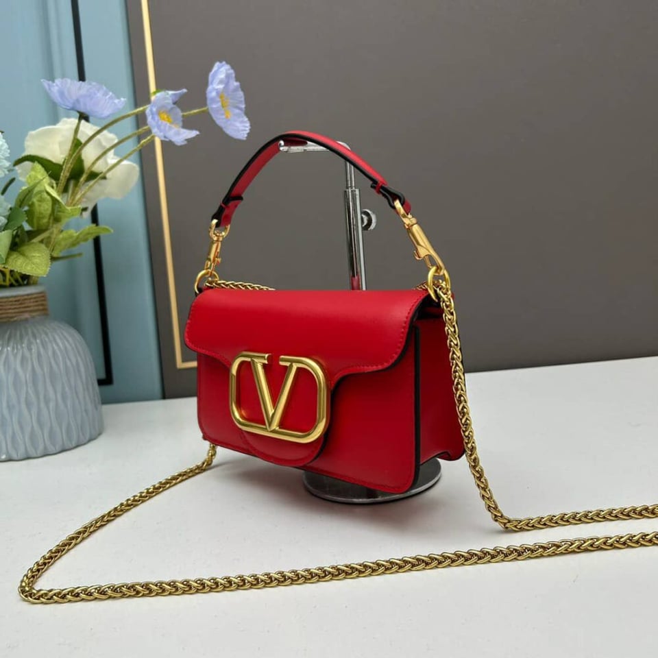 Valentino Locò Small Shoulder Bag In Calfskin Red 1W2B0K53Zxlm24 view 3