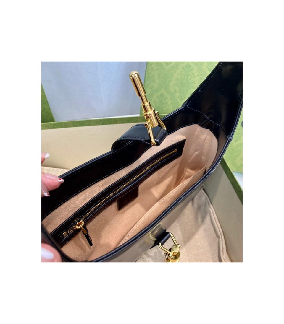 Gucci Jackie 1961 Small Hobo Bag In Black Leather 27.5cm view 15