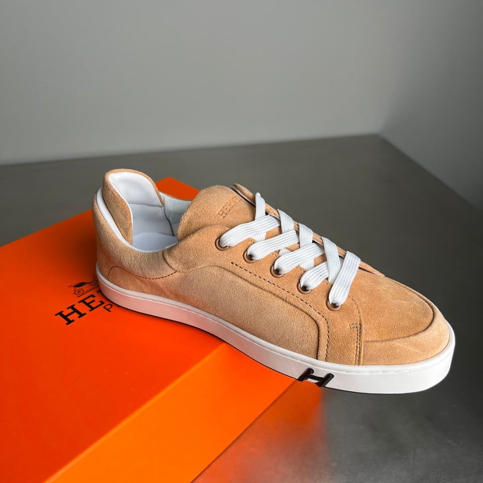 Hermes Kid Sneakers Beige Sable Color Goatskin H251933ZHC9400 view 10