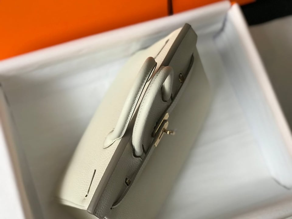 Hermes Birkin 35Cm Bag Ivory Togo Gold Hardware view 9