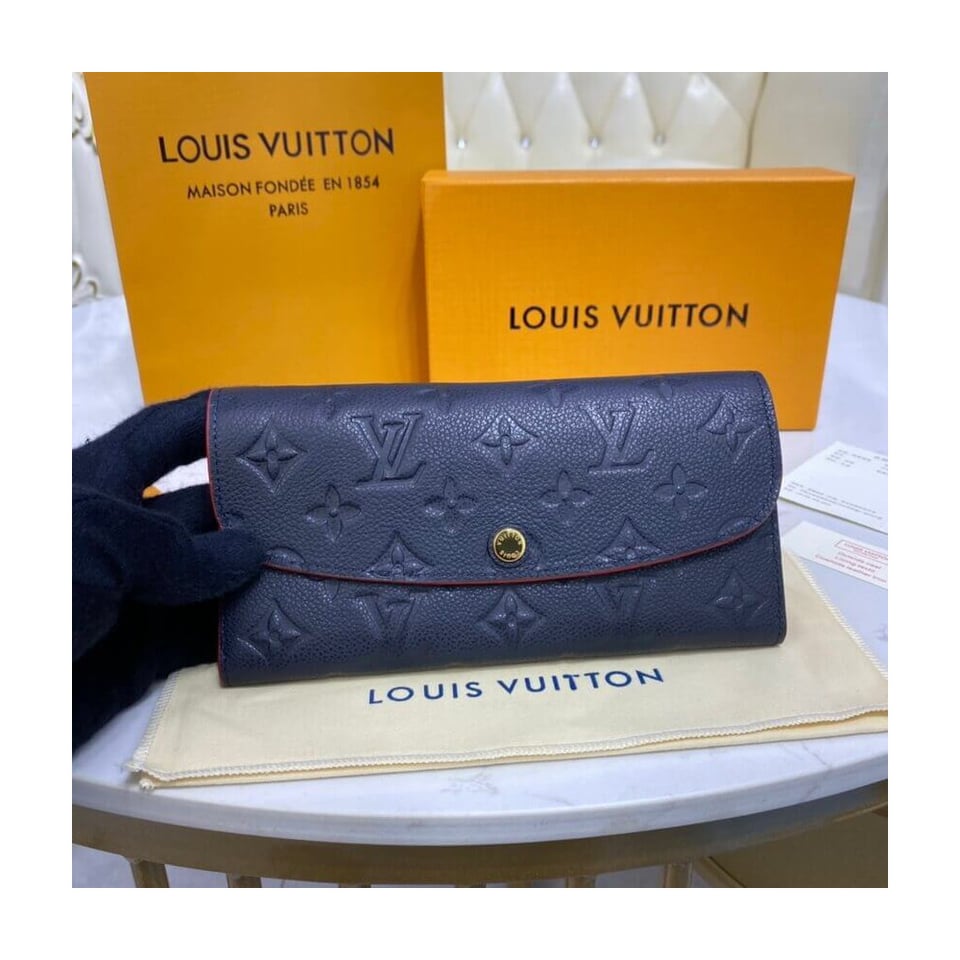 Louis Vuitton Monogram Empreinte Emilie Wallet Marine Rouge view 3