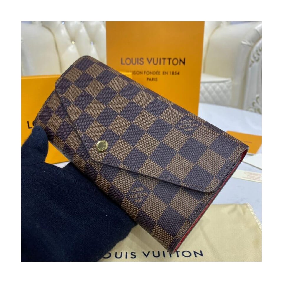 Louis Vuitton Damier Ebene Sarah Wallet Red view 2