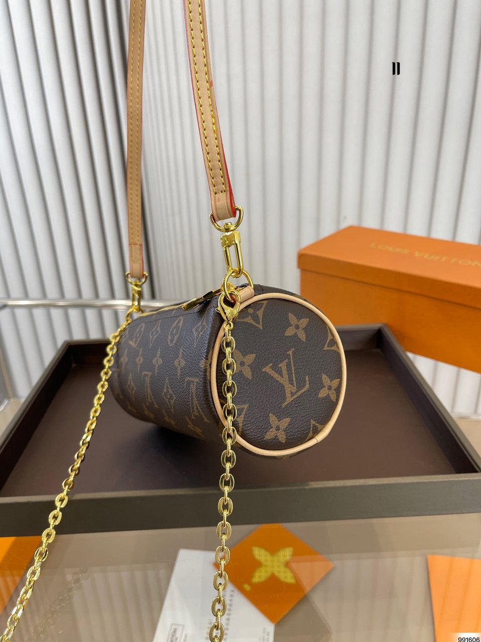 Louis Vuitton Monogram Pochette Papillon Pouch Brown 20Cm view 8