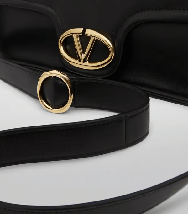 Valentino Garavani Vlogo 1960 Nappa Leather Shoulder Bag Black 28Cm view 4