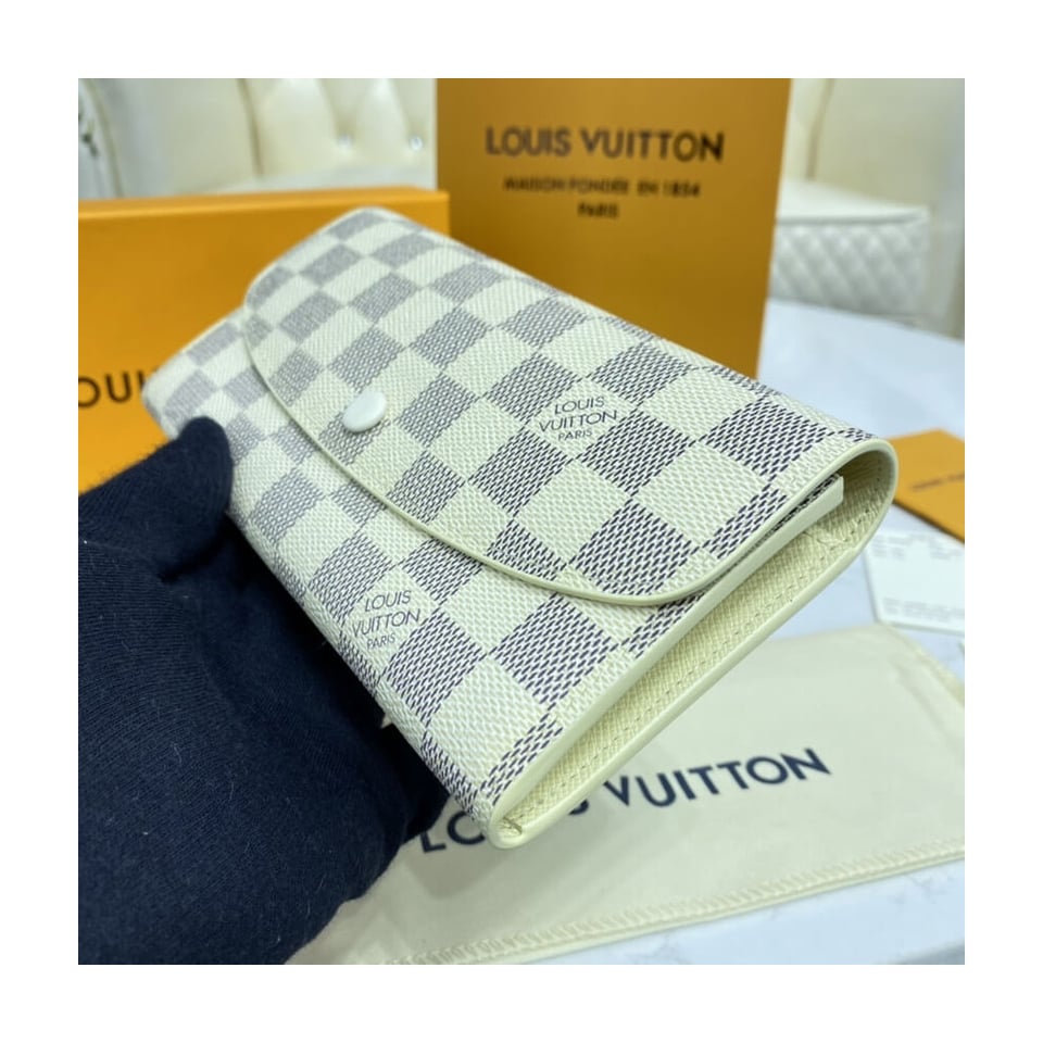 Louis Vuitton Damier Azur Emilie Wallet Beige view 4
