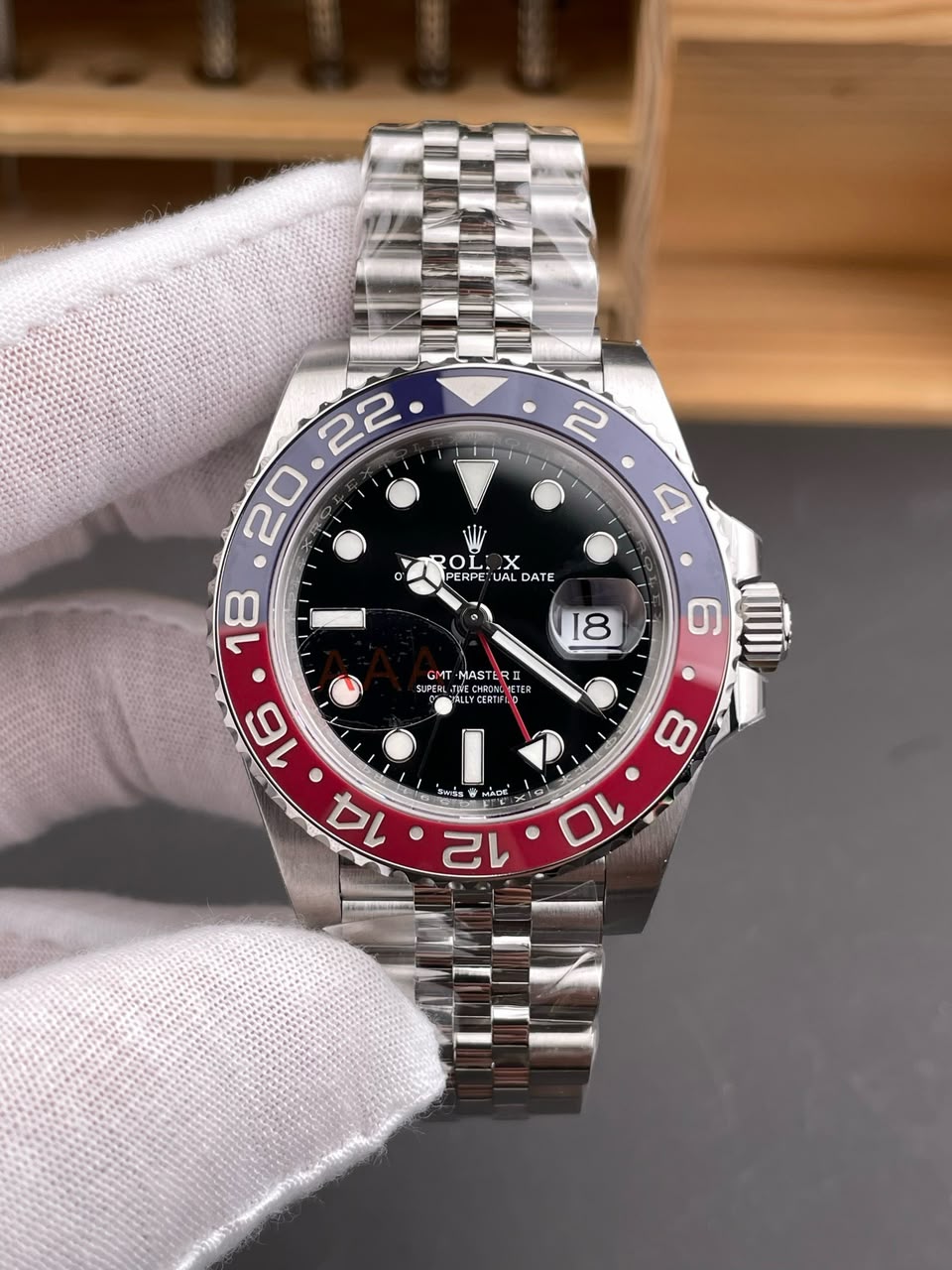 Rolex GMT-Master II 40mm 126710BLRO “Pepsi” Jubilee view 5