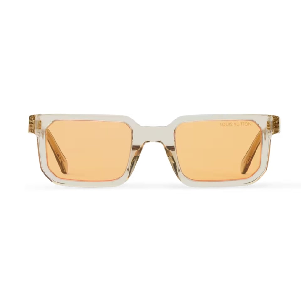 Louis Vuitton Hit Square-Shaped Sunglasses Crystal Champagne Brown Z3291U view 4