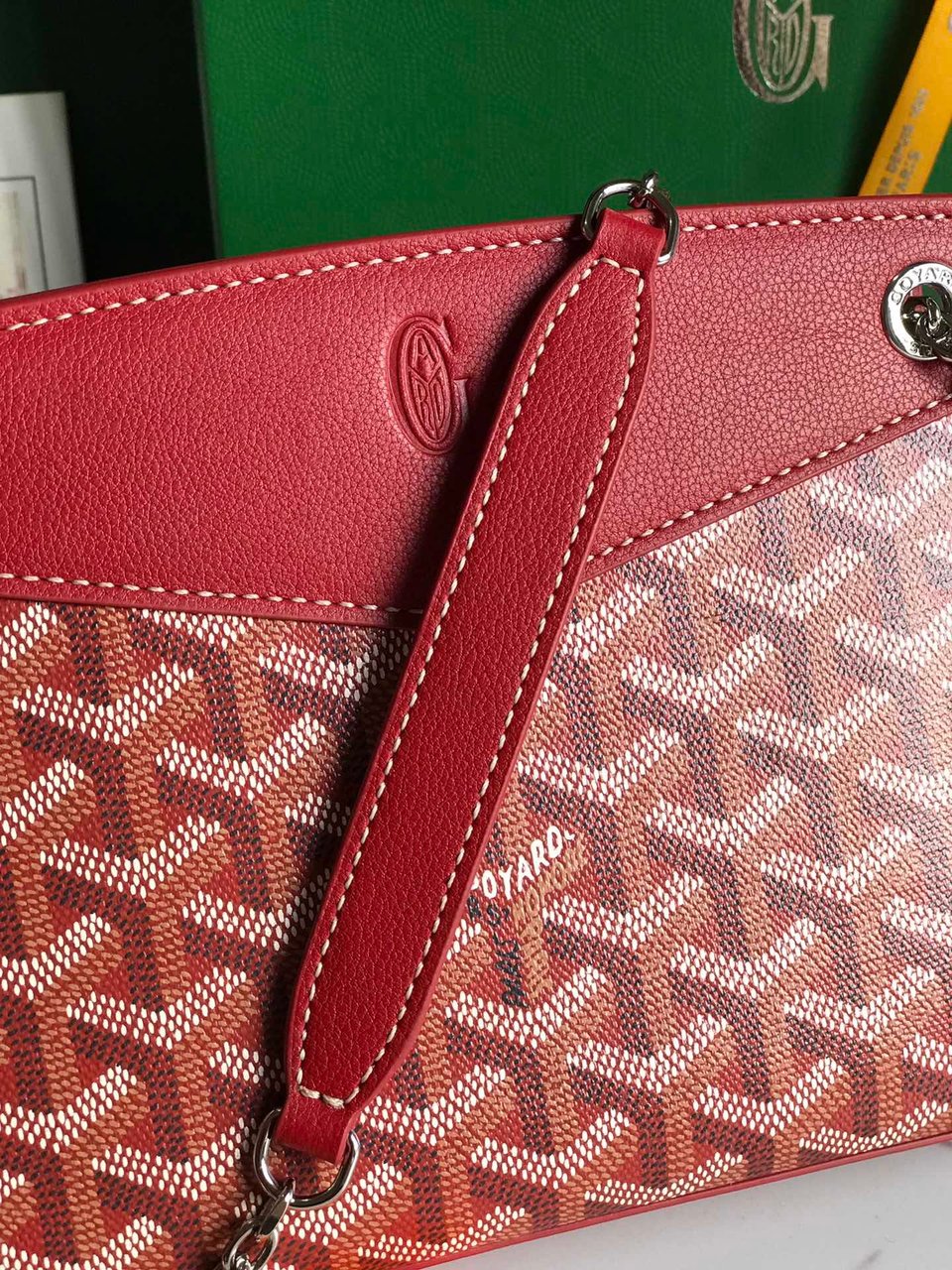 Goyard Rouette Structuré Mini Bag 21 Cm Classic Red Goyardine Canvas And Calfskin view 6