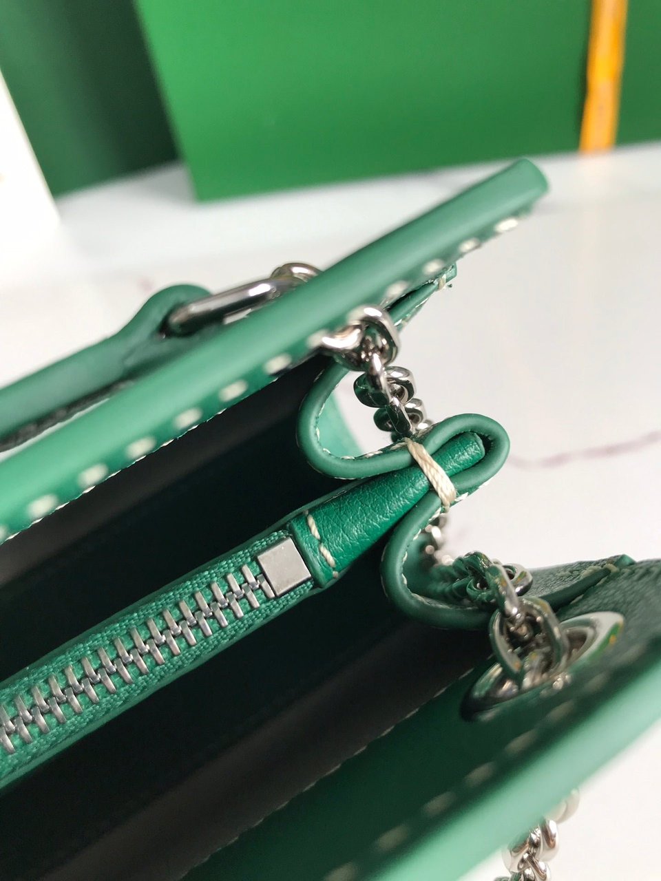 Goyard Rouette Structuré Mini Bag 21 Cm Green Goyardine Canvas And Calfskin view 4