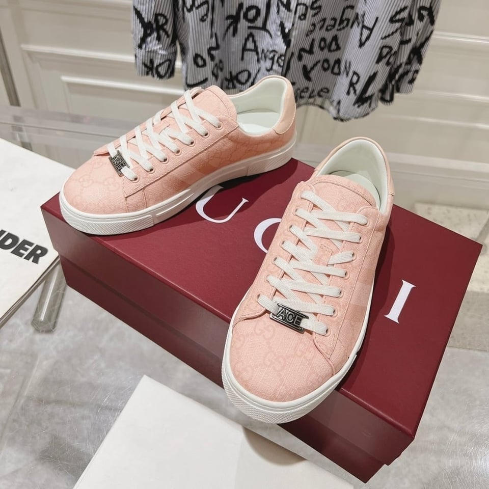Gucci Ace Sneaker With Web Pink 812026 Fad2A 8741 view 5