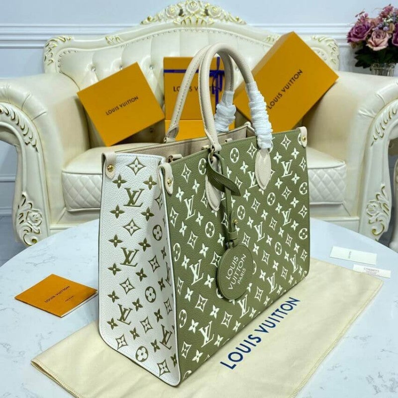 Louis Vuitton Onthego MM Tote Monogram Empreinte ‘Kaki Beige’ 35cm view 9