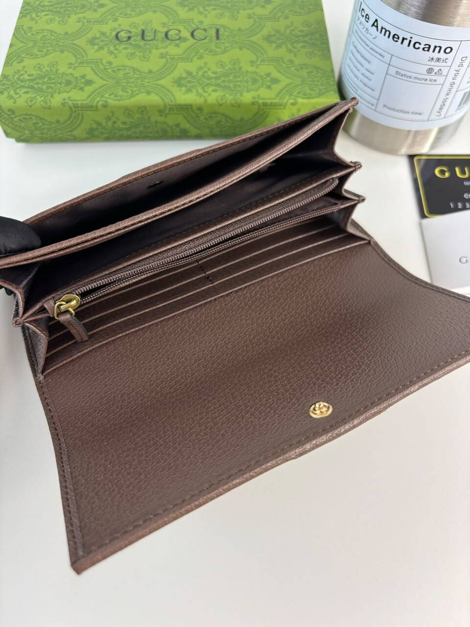 Gucci Ophidia Continental Wallet 19cm/7.5in Beige And Dark Brown 838485 view 8
