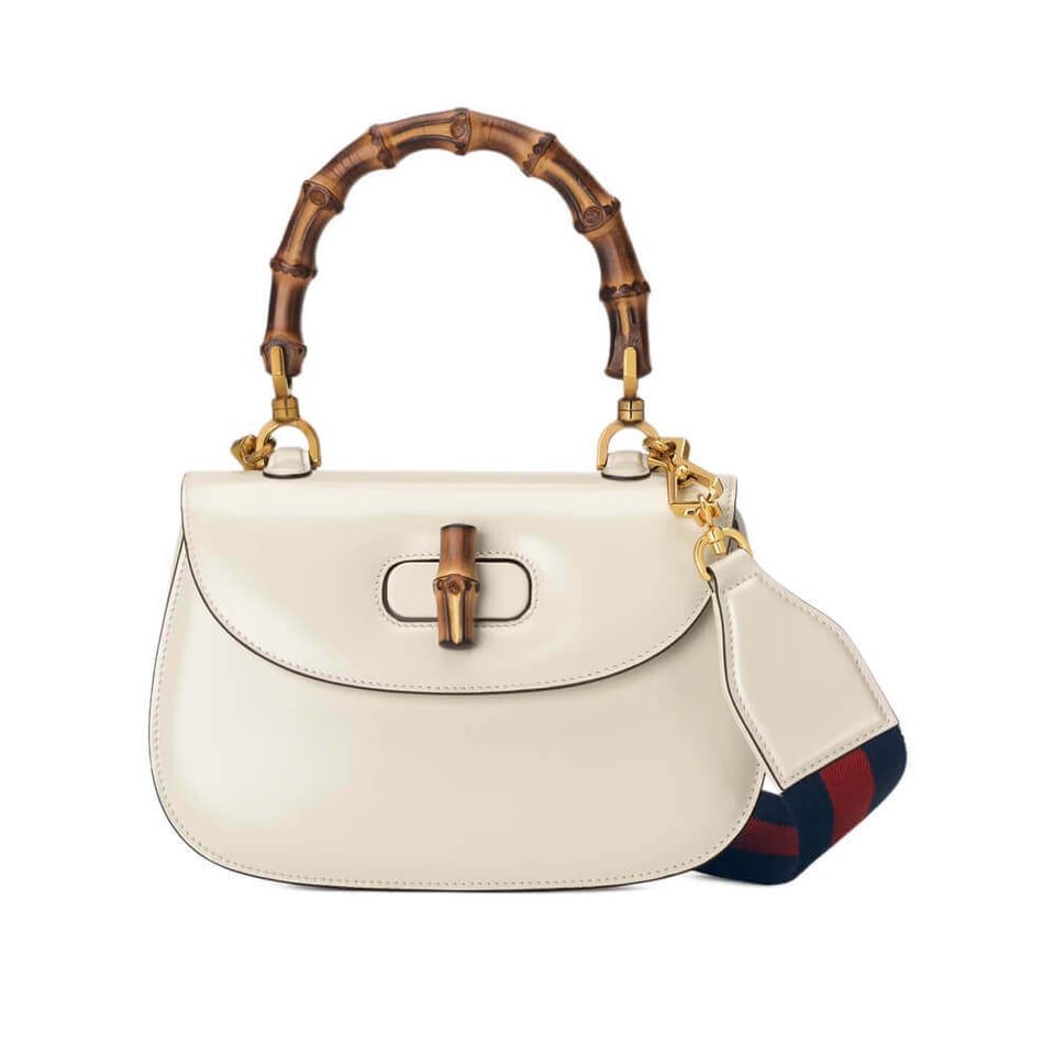 Gucci Small Top Handle Bag with Bamboo White view 2