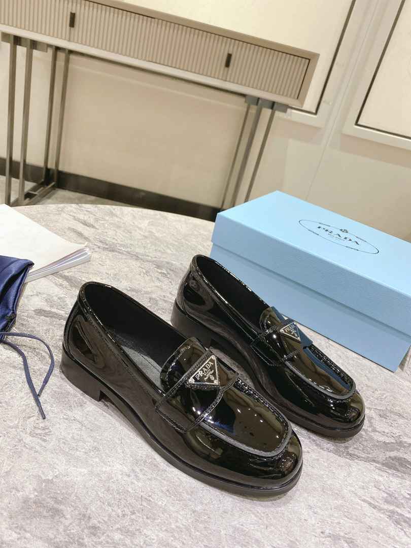 Prada Chocolate Brushed Leather Loafers Black 1D246Mulsf0002Fb050 view 6