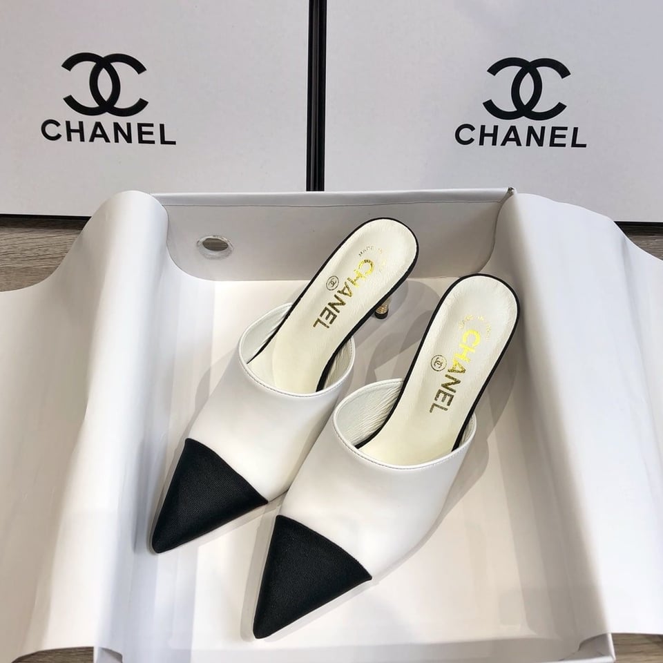 Chanel Mules Grosgrain White view 5