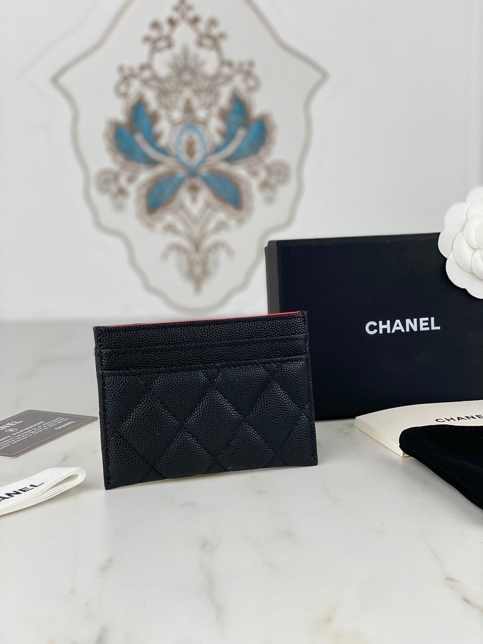 Chanel Card Holder 19.5 Black Grained Calfskin Gold Icon view 7