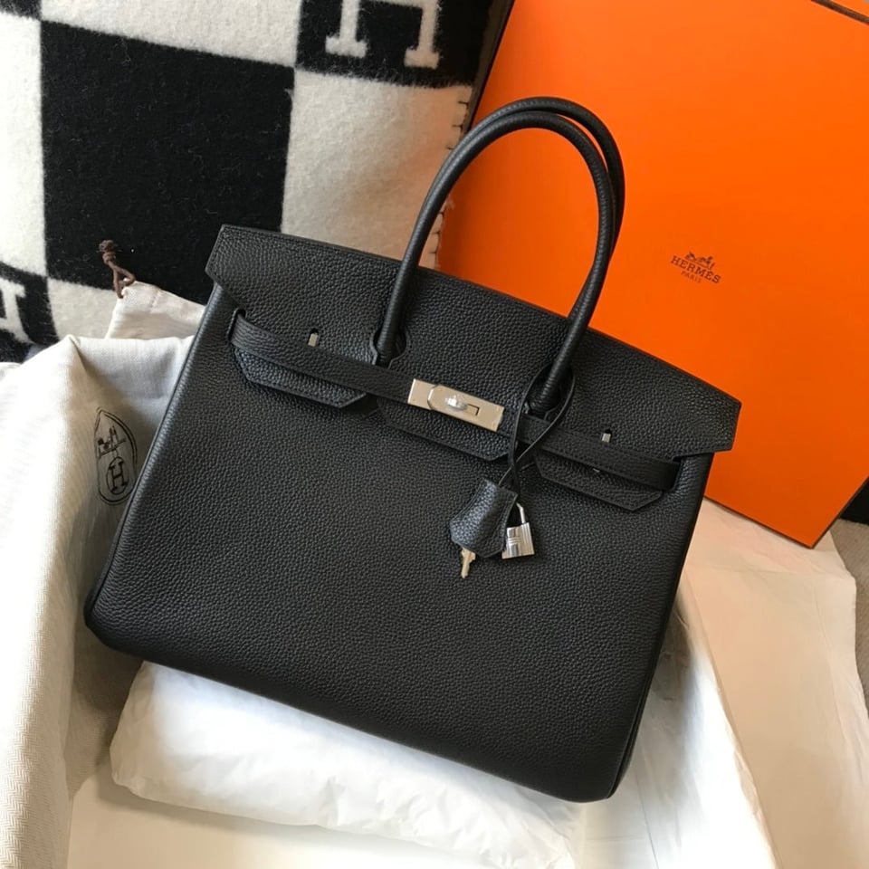 Hermes Birkin 35Cm Bag Black Togo Silver Hardware view 3