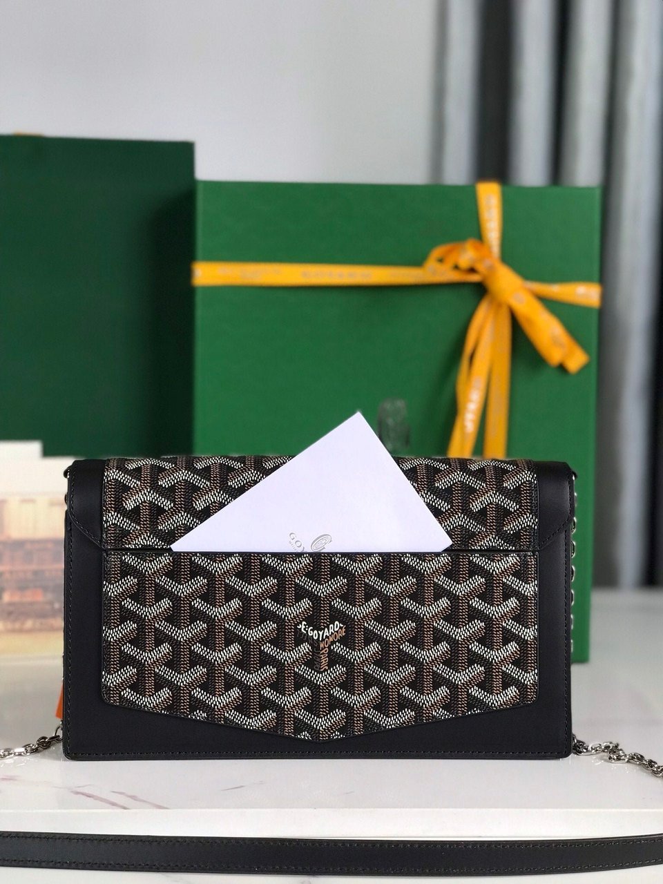 Goyard Duchesse Marie-Caroline Bag 25 Cm Black Goyardine Canvas And Smooth Calfskin view 3