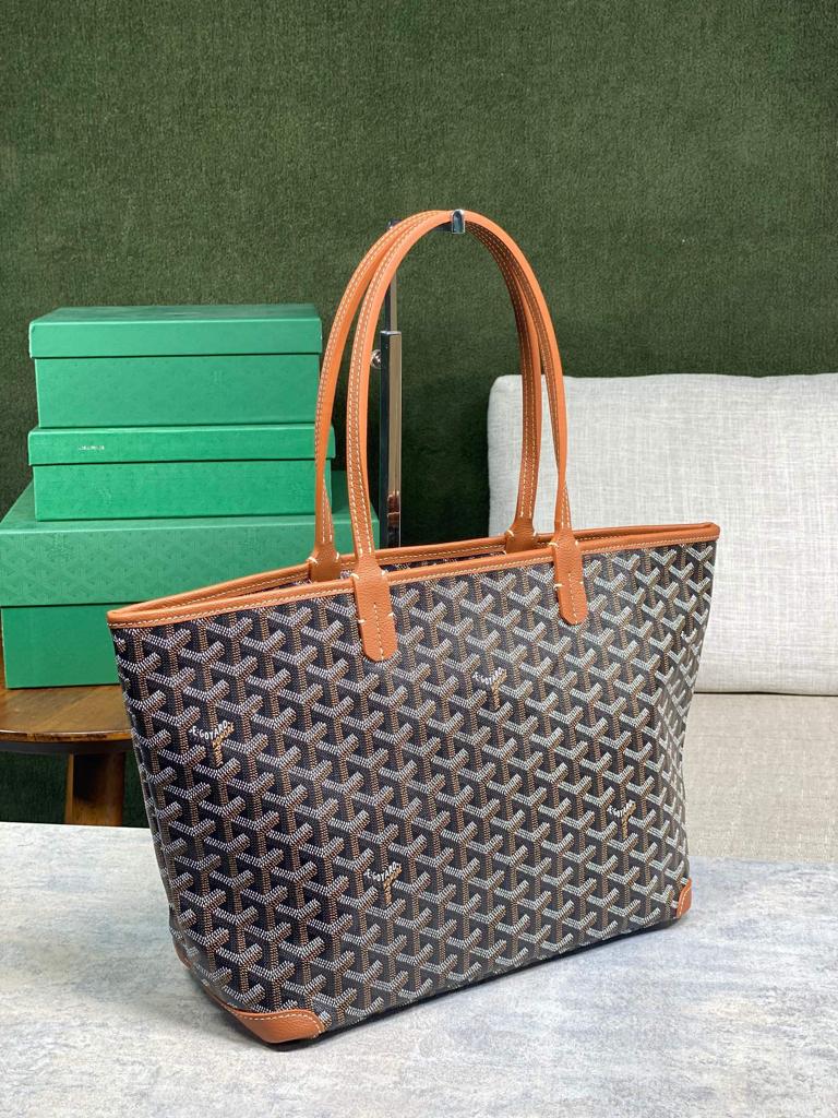 Goyard Artois PM Tote Bag 40Cm Black And Tan Canvas view 4
