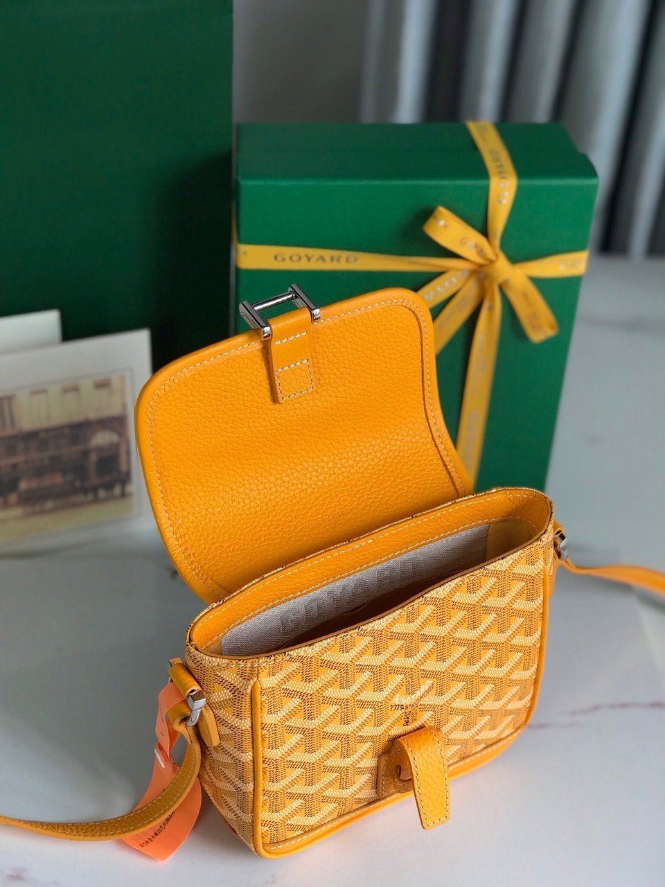 Goyard Grand Bleu 16cm Yellow Goyardine Canvas And Lambskin view 9