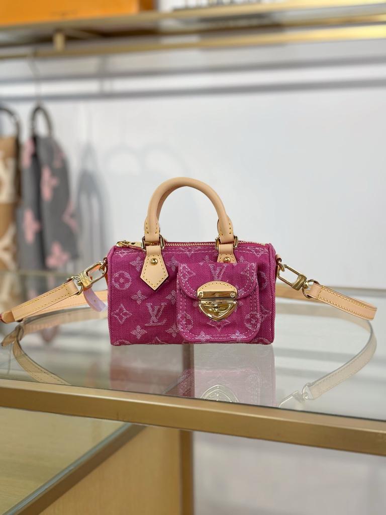 Louis Vuitton Nano Speedy Bag Fuchsia Denim 16cm M27603 view 2