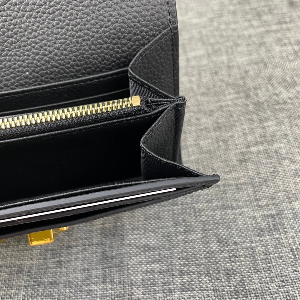 Hermes Constance Wallet Epsom Leather Gold Hardware In Black 20cm view 4