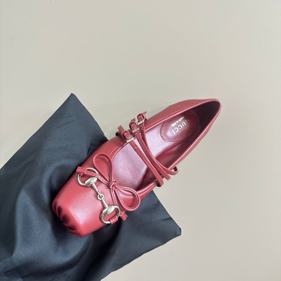 Gucci Women’S Horsebit Ballet Flat Sacchetto Red 821219 Aaea4 6207 view 8