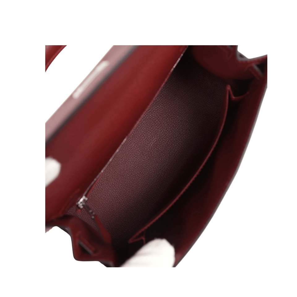 Hermes Kelly 25 Bag In Burgundy Epsom Leather For Women 25cm/10in view 5