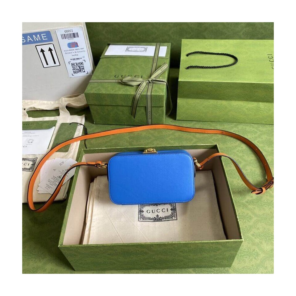 Gucci Interlocking G Mini Bag in Blue Leather view 5