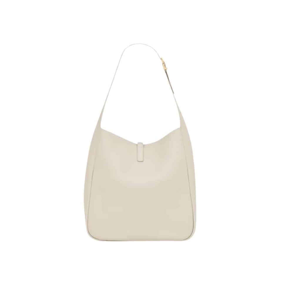 Saint Laurent Le 5 A 7 Supple Large In Grained Leather White 31Cm view 4