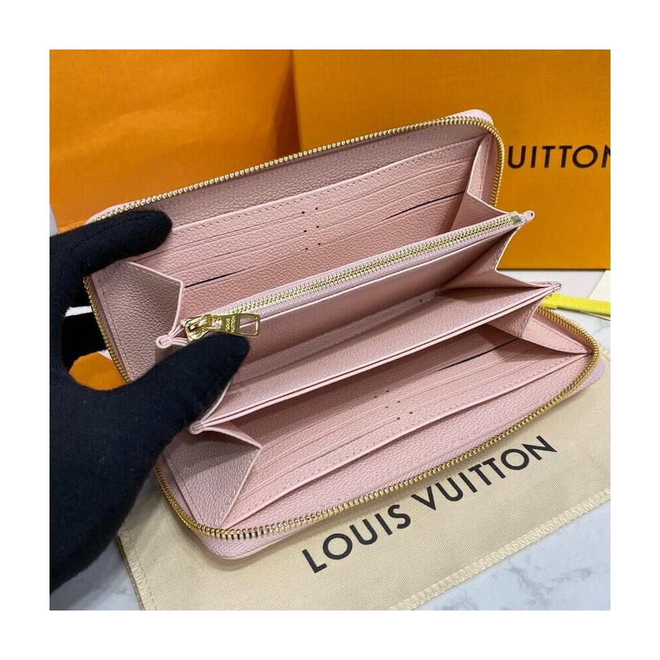 Louis Vuitton Monogram Empreinte Leather Zippy Wallet Pink view 11