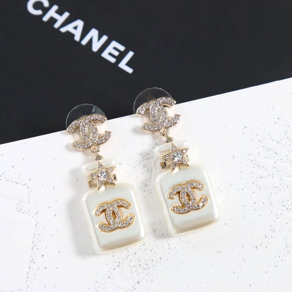 Chanel Cc Crystal Earrings view 4