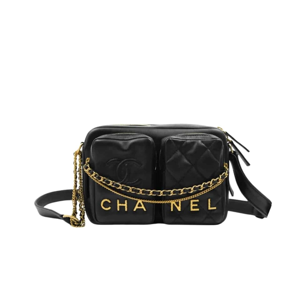 Chanel Quilted Small Camera Case Calfskin Black 22Cm/8.7in view 2