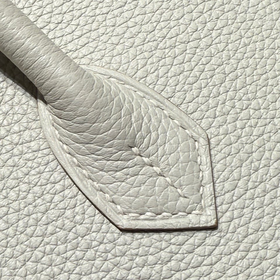Hermes Birkin 25Cm White Togo Leather Silver Hardware 237490 view 9