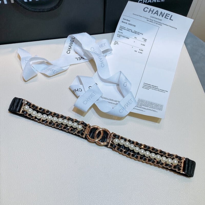 Chanel Lambskin &amp; Pearls Belt 34169 view 5