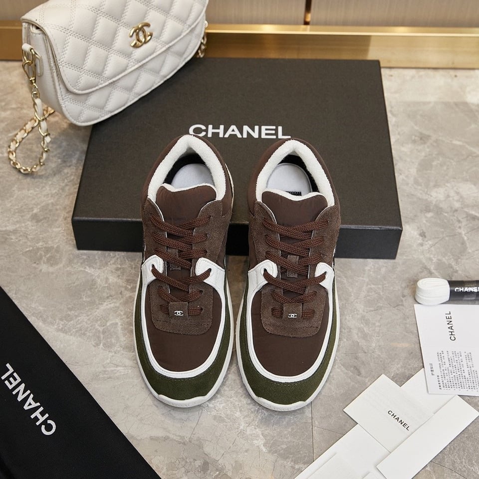 Chanel Cc Suede Brown Green view 6