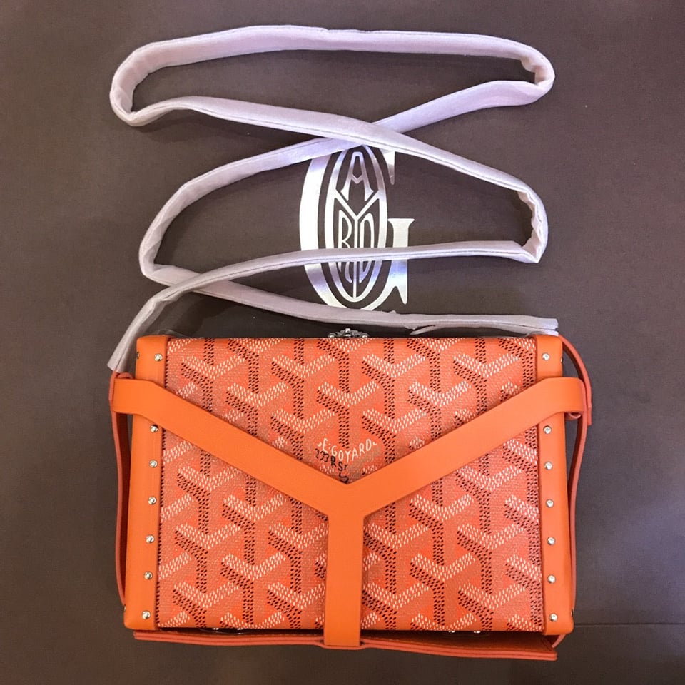 Goyard Minaudiere Trunk Bag 17Cm Orange Canvas