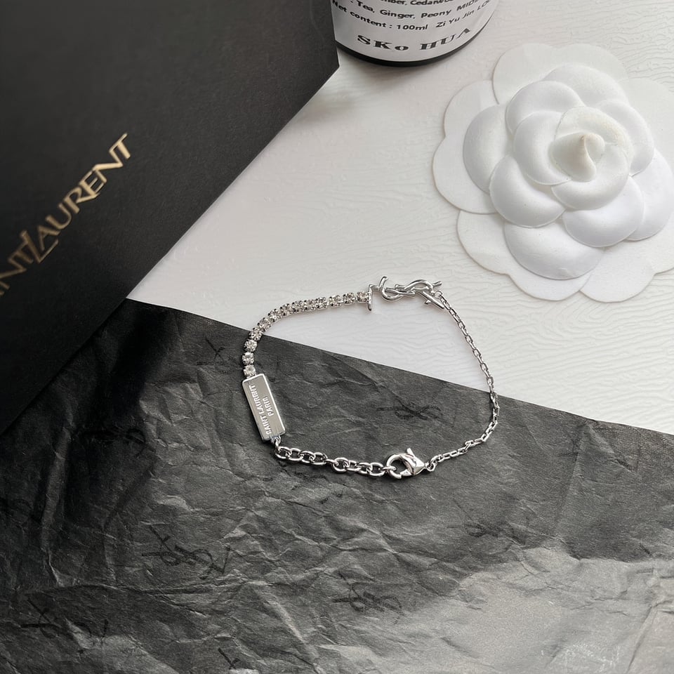 Saint Laurent Cassandre Charm Bracelet Palladium 712345Y15268162