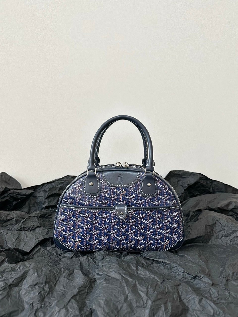 Goyard Goya Bowling Ball Small Navy Blue Canvas 27cm view 3