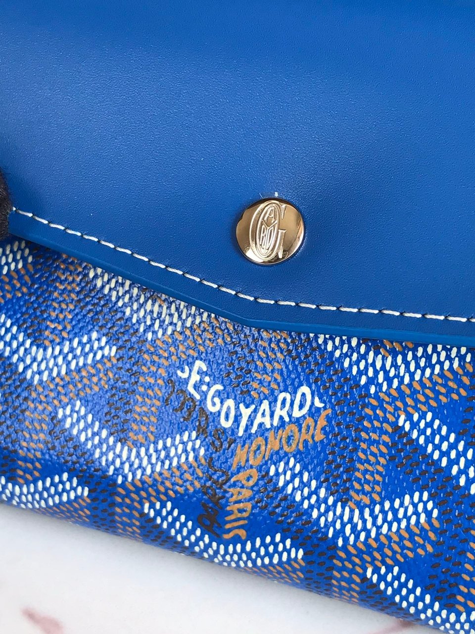 Goyard Saint-Gabriel Wallet 12 Cm Sapphire Blue Calfskin And Goyardine Canvas view 7