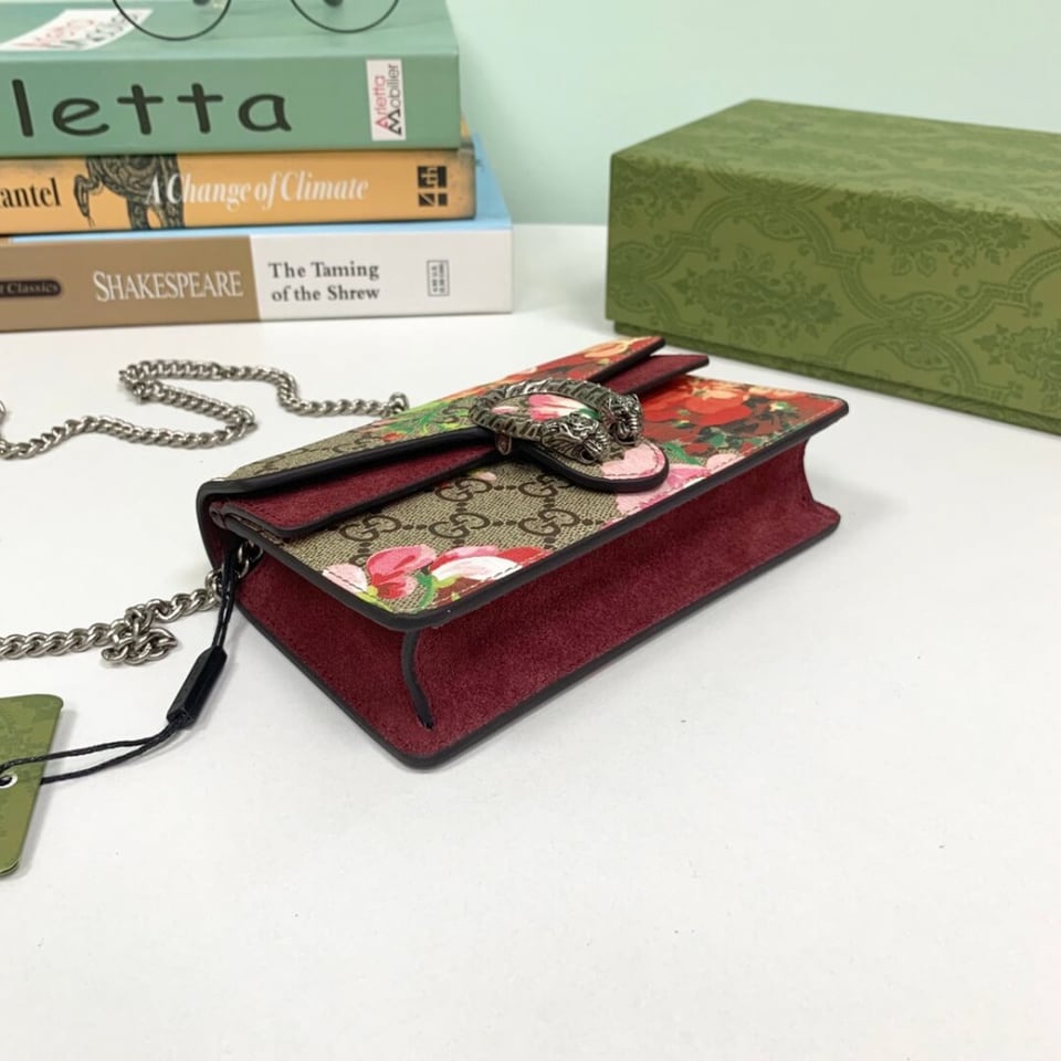 Gucci Dionysus GG Blooms Super Mini Bag Red view 7