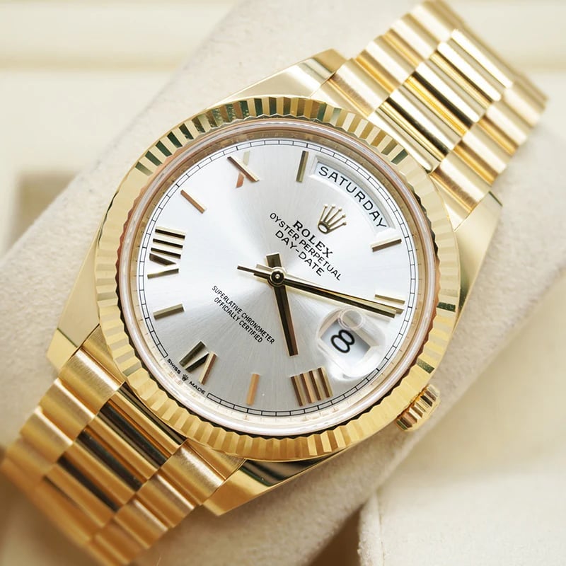 Rolex Day-Date 40 mm Silver Dial 228238 view 3