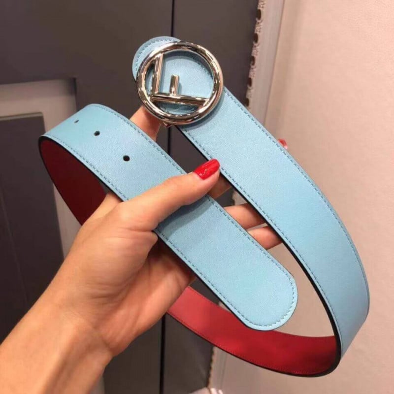 Fendi Reversible 40mm Round Buckle Belt 8C0579 Blue / Red view 3