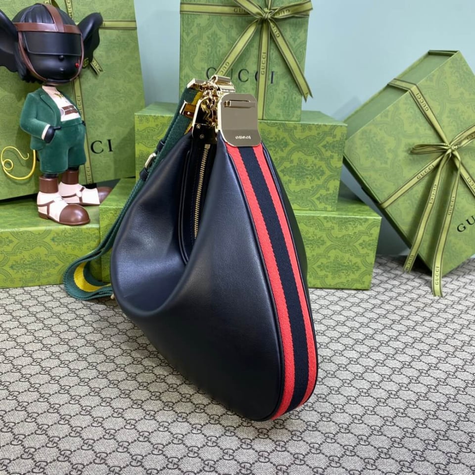 Gucci Black Leather Attache Medium Shoulder Bag view 6